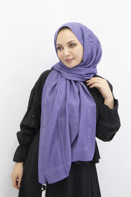 Armine Logo Bordürlü Pamuk İpek Şal 